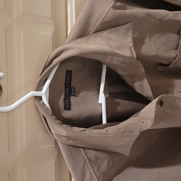 Faux Suede Button Down Shirt - Picture 2 of 4